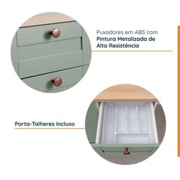 Cozinha Modulada 4 Peças 1 Torre Microondas 1 Aéreo 2 Balcões Arizona Cabecasa Madeiramadeira - 5