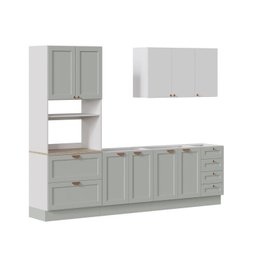 Cozinha Modulada 4 Peças 1 Torre Microondas 1 Aéreo 2 Balcões Arizona Cabecasa Madeiramadeira - 2