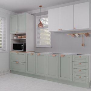Cozinha Modulada 4 Peças 1 Torre Microondas 1 Aéreo 2 Balcões Arizona Cabecasa Madeiramadeira