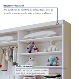 Quarto Infantil Completo Closet Caribe e Cama Alice 5 Gavetas - 5