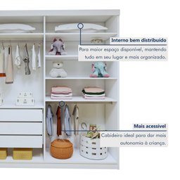 Quarto Infantil Completo Closet Caribe e Cama Alice 5 Gavetas - 8
