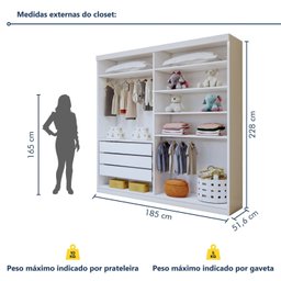 Quarto Infantil Completo Closet Caribe e Cama Alice 5 Gavetas - 12