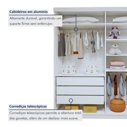 Quarto Infantil Completo Closet Caribe e Cama Alice 5 Gavetas - 6