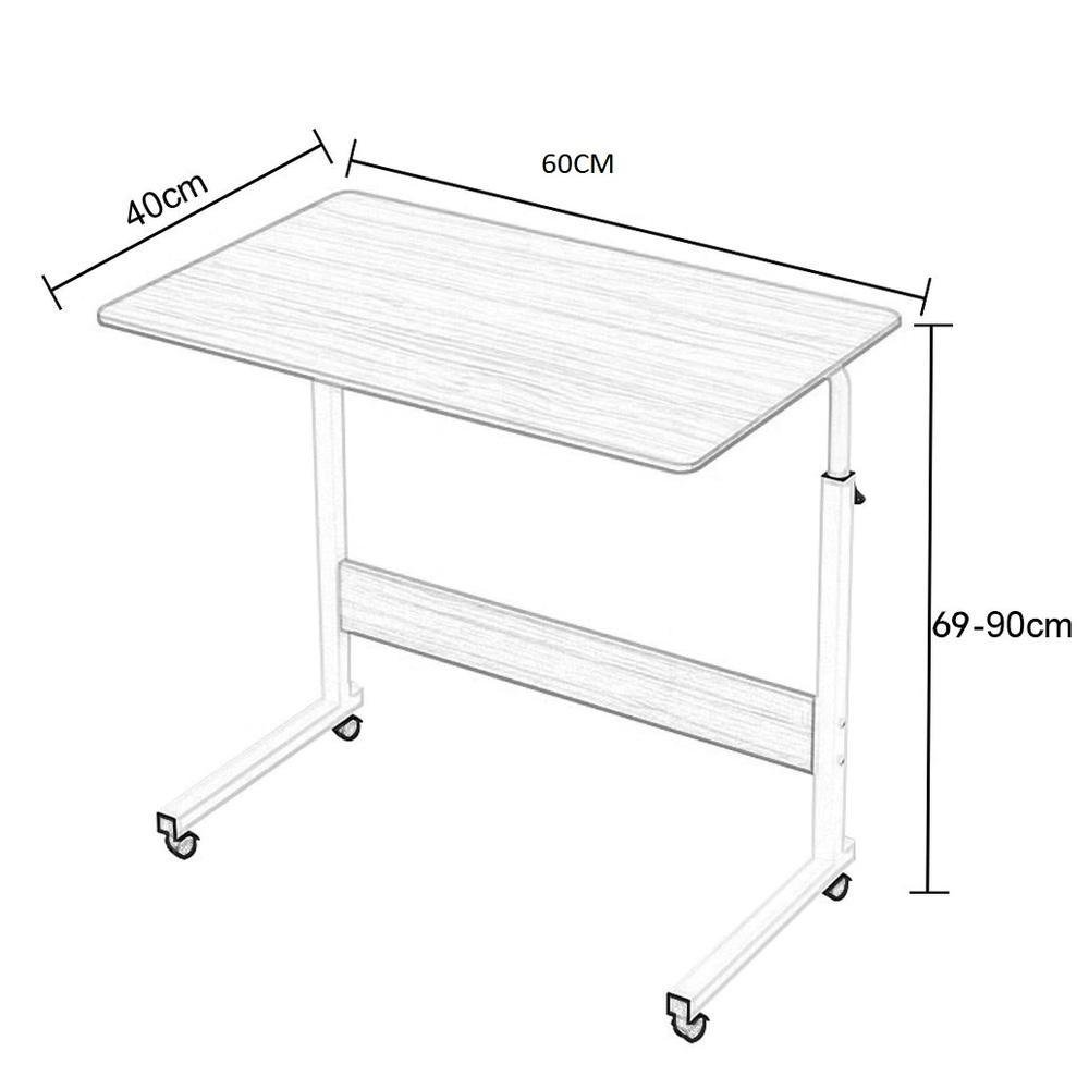 MESA PARA COMPUTADOR NOTEBOOK COM RODINHAS ALTURA AJUSTAVEL MESA MULTIFUNCIONAL JANTAR CAMA SALA - 5