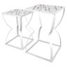 Conjunto de Mesas Laterais Mesa de Canto P/ Decoração Belt - Branco/vulcano - 1