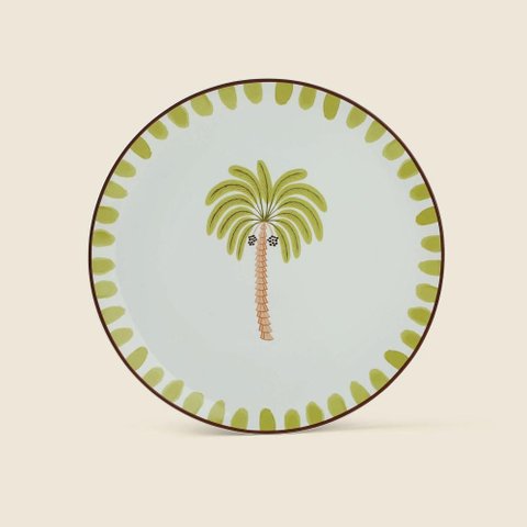 Prato Raso Palm Tree Cerâmica Verde - A\casa