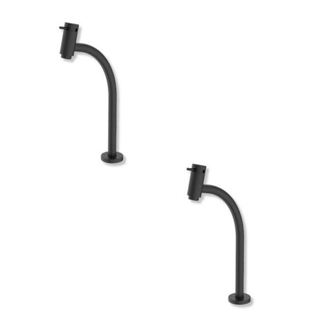 Kit 2 Torneira para Lavatório de Bica Alta Basic Celite Preto/Matte