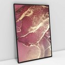 Ver imagem 1 de Quadro Decorativo em Canvas Abstrato Mármore Rosa Perolado TaColado Moldura 2cm Preta sem Vidro 60 x