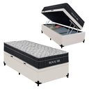 Ver imagem 2 de Cama Box Baú Solteiro 88cm Royal Air com Colchão Molas Ensacadas Branco Royal Sleep