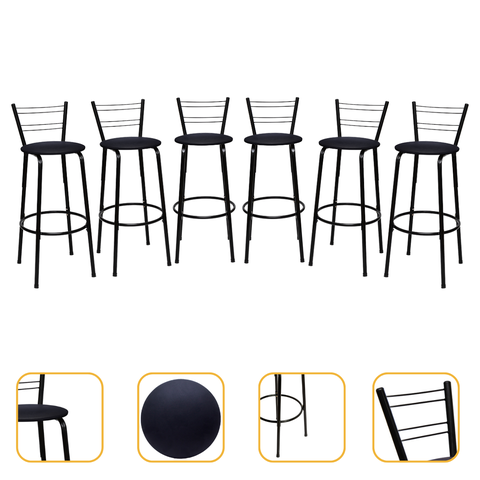 Kit 6 Banquetas para Balcão Bancada Cozinha Bistrô Ilhas Gourmet Bares Banco Flórida Preta