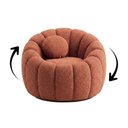 Ver imagem 4 de Poltrona Decorativa Giratória Concha c/Almofada Boucle Terracota Abobora - Vimont Moveis