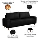 Ver imagem 3 de Sofá Decorativo Sala de Estar Metropole 3 Lugares 220cm Couro Preto - Mozzelar