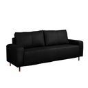 Ver imagem 1 de Sofá Decorativo Sala de Estar Metropole 3 Lugares 220cm Couro Preto - Mozzelar