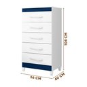 Ver imagem 2 de Gaveteiro 5 Gavetas Branco Titanium Quadriflex Emerald Shop Jm