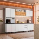 Ver imagem 1 de Cozinha Modulada Evidence 5 Peças com Tampo Paneleiro e Vidro Reflex Poliman