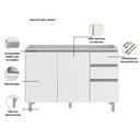 Ver imagem 7 de Cozinha Modulada Evidence 5 Peças com Tampo Paneleiro e Vidro Reflex Poliman