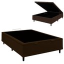 Ver imagem 2 de Base Box Baú Casal 138x188x35 Suede Galego Home Pistão a Gás - Marrom