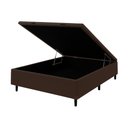 Ver imagem 1 de Base Box Baú Casal 138x188x35 Suede Galego Home Pistão a Gás - Marrom