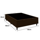 Ver imagem 3 de Base Box Baú Casal 138x188x35 Suede Galego Home Pistão a Gás - Marrom