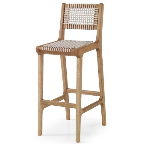 Banqueta Alta Trama Stain Jatobá Corda Areia 106cm - 67230