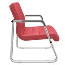 Ver imagem 5 de Kit 02 Cadeiras de Escritório Recepção Fixa Pés Cromado Lev P03 Vinil Vermelho - Lyam Decor