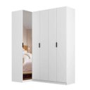 Ver imagem 6 de Guarda Roupa de Canto Reto 5 Portas 1 Espelho Altezza Clean Belmax:Branco