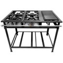 Ver imagem 5 de Fogão Industrial 4 Bocas P7 com Chapa Bifeteira Baixa Pressão 2QS 2QD Metalfour