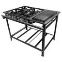 Ver imagem 1 de Fogão Industrial 4 Bocas P7 com Chapa Bifeteira Baixa Pressão 2QS 2QD Metalfour