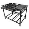 Fogão Industrial 4 Bocas P7 com Chapa Bifeteira Baixa Pressão 2QS 2QD Metalfour - 1