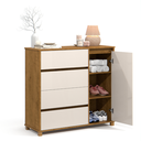 Ver imagem 5 de Cômoda Off White / Nature com Sapateira e Gaveteiro em Madeira