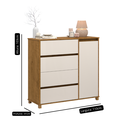 Ver imagem 3 de Cômoda Off White / Nature com Sapateira e Gaveteiro em Madeira