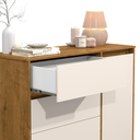 Ver imagem 4 de Cômoda Off White / Nature com Sapateira e Gaveteiro em Madeira