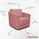 Ver imagem 3 de Poltrona Decorativa para Sala Recepção Manicure Consultório Celine Suede