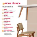 Ver imagem 7 de Sala de Jantar Mesa Malta 120cm Tampo Laqueado com Vidro Canto Moeda e 4 Cadeiras Eva