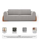 Ver imagem 4 de Kit 02 Poltronas e 01 Sofá Bloom 200cm 03 Lugares com Pés de Madeira Bouclê Cinza - Desk Design