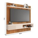 Ver imagem 3 de Painel Tv 65 Pol 180cm Bancada Suspensa Ripado Luana Freijó/off White C01 - D’Rossi