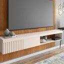 Ver imagem 4 de Painel Tv 65 Pol 180cm Bancada Suspensa Ripado Luana Freijó/off White C01 - D’Rossi