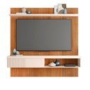 Ver imagem 2 de Painel Tv 65 Pol 180cm Bancada Suspensa Ripado Luana Freijó/off White C01 - D’Rossi