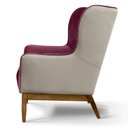Ver imagem 4 de Poltrona em Tecido Veludo Vinho e Sintético Bege Realeza - Larbelle