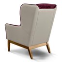 Ver imagem 5 de Poltrona em Tecido Veludo Vinho e Sintético Bege Realeza - Larbelle