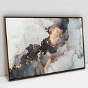 Ver imagem 1 de Quadro Decorativo em Canvas Abstrato Mármore Elegance TaColado Moldura Flutuante 4,5cm Freijó 120 x