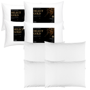 Kit 4 Travesseiros Select Gold Antialérgico com 4 Fronhas 100% Algodão Percal 150 Fios