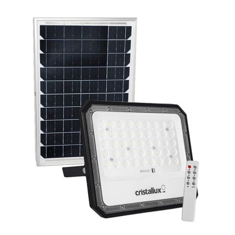 Refletor Led com Placa Solar 100w 6500k 1400lm Ip65-cristallux