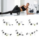 Ver imagem 2 de Kit Yoga 5 Peças com Bastão, Foam Roller, Bola, Faixa Elástica e Bolsa – Alongamento, Treino e