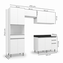 Ver imagem 3 de Cozinha Compacta 8 Portas 4 Gavetas 270cm Top Class Branco Brilho