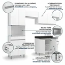 Ver imagem 7 de Cozinha Compacta 8 Portas 4 Gavetas 270cm Top Class Branco Brilho