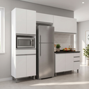 Ver imagem 1 de Cozinha Compacta 8 Portas 4 Gavetas 270cm Top Class Branco Brilho