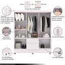 Ver imagem 3 de Guarda Roupa Casal Flex Abruzzo 6 Portas de Bater 2 Gavetas com Espelho Branco/terracota G98 - Gran