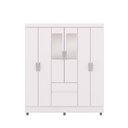 Ver imagem 5 de Guarda Roupa Casal Flex Abruzzo 6 Portas de Bater 2 Gavetas com Espelho Branco/terracota G98 - Gran