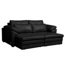 Ver imagem 2 de Sofá Decorativo Piece Bipartido Retrátil Sala de Estar 215cm Couro Preto G58 - Gran Belo